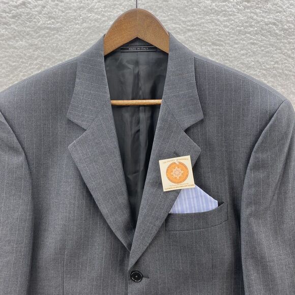 Ermenegildo Zegna Blazer Mens 41R Gray Striped Preppy American Corpcore Italy - Picture 3 of 15